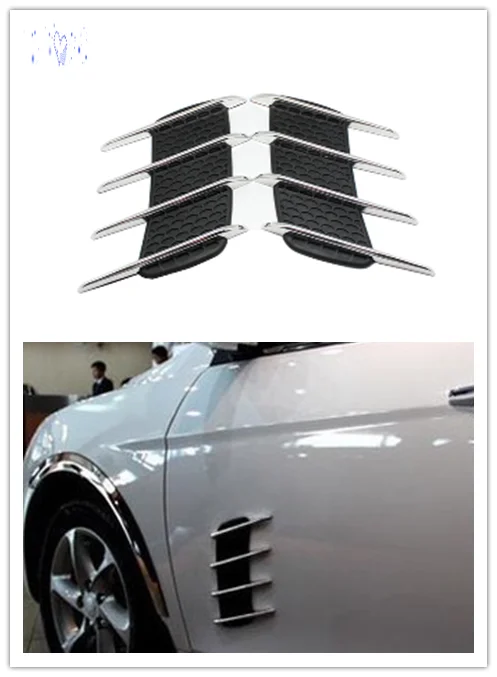2 шт. крутые хромированные жабры акулы 3D наклейки на автомобиль боковое