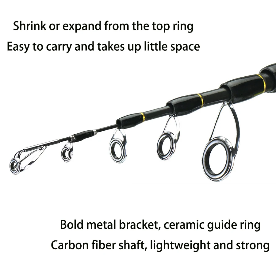 Fishing Rod and Reel Combos Carbon Fiber Telescopic Fishing Pole with Reel Combo Sea Saltwater Freshwater Kit Fishing Rod Kit enlarge