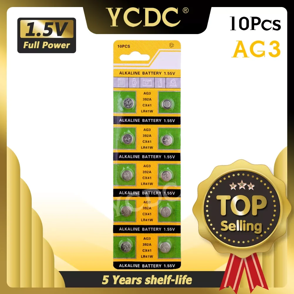 

Новинка, AG3 для часов, игрушек, пульт дистанционного управления, SR41, 192 ячеек, щелочная батарея, 1,55 в, L736, 384, SR41SW, CX41, LR41, 392 кнопочные батареи