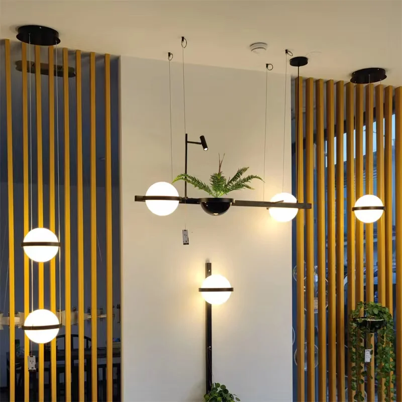 

LED decorative plant chandelier creative rustic potted chandelier for living room dining room cafe bar kitchen art style lamps