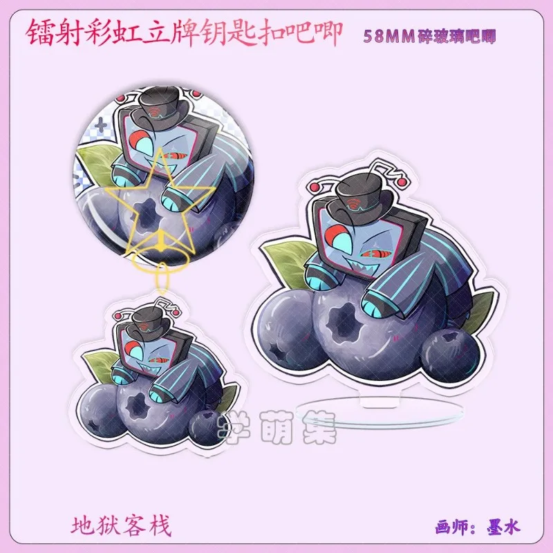 Фото Inn of Hell Plate Desk Decor Alastor Strawberry Standing Vox Blueberry Model Collection Орнамент Люцифер Apple Акриловая кукла №5