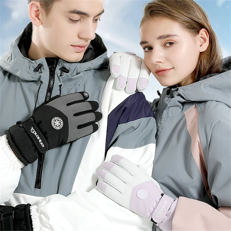 Women Men Thicken Waterproof Gloves Snow Skiing Sport Outdoor Windproof Cycling Snowboard Motorcycle Couple Gloves Winter 2023