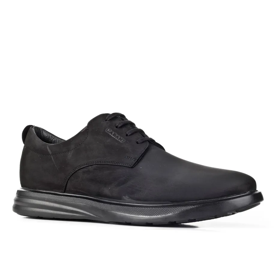 

Genuine leather black nubuck lace-up men's casual shoes