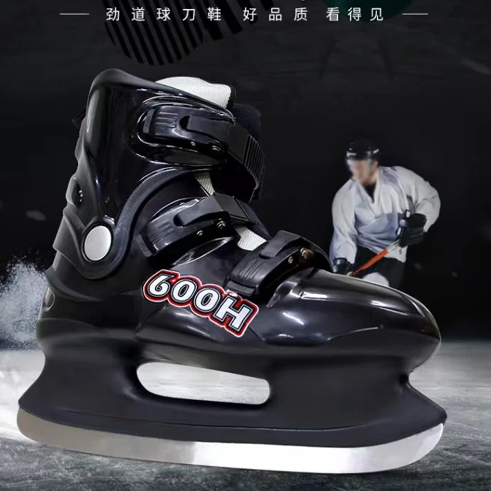 Original Head Ice Hockey Skating Shoes Adult Kids Professional Warm Black Ball Knife Shoes Real Ice Skates Sneakers Patines