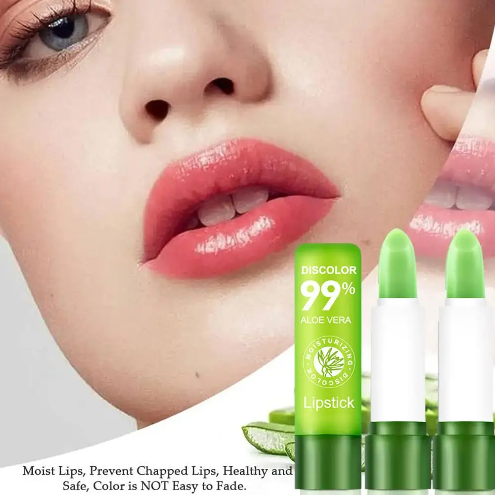 

Natural Aloe Veras Lipstick Color Changing Lip Balm Long Lip Cosmetics Makeup Aging Lasting Moisturizing Balm Lipstick Anti L7D8