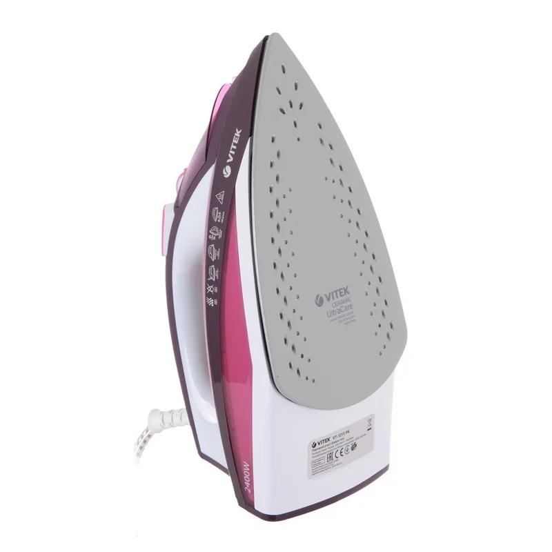 Утюг Vitek VT-1215 PK (Мощность 2400 Вт керамическое покрытие система самоочистки авто