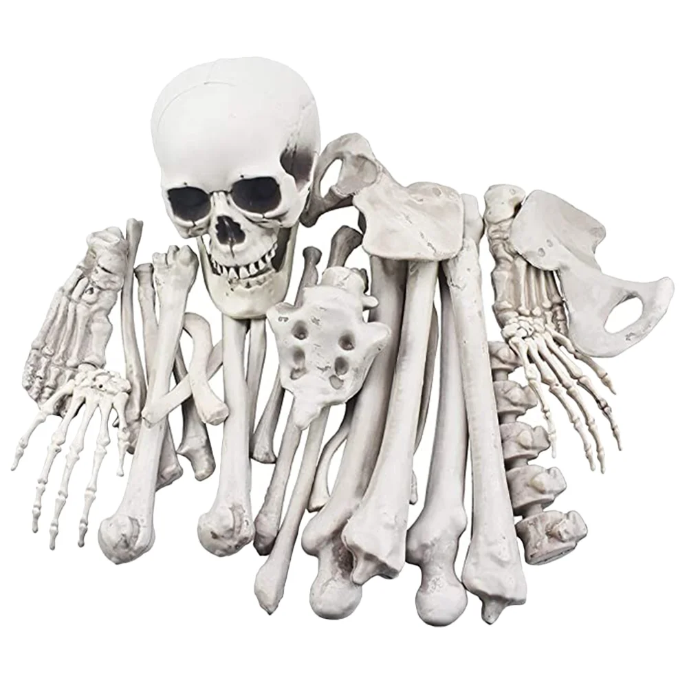 

Украшения на Хэллоуин, 28 шт., украшения человека, украшение, кости для дома с привидениями, белый АБС-пластик на присоске