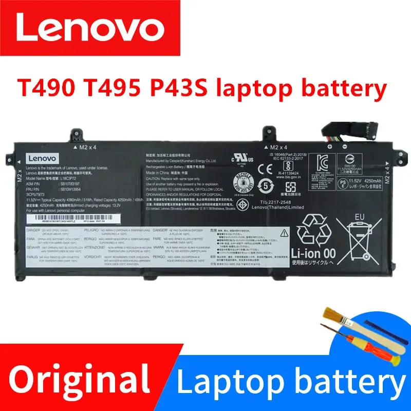 

Новый оригинальный аккумулятор Lenovo ThinkPad T490 T495 P43S T14 Gen 1, аккумулятор для ноутбука L18M3P73 L18L3P73 02DL007 L18C3P72 L18M3P74