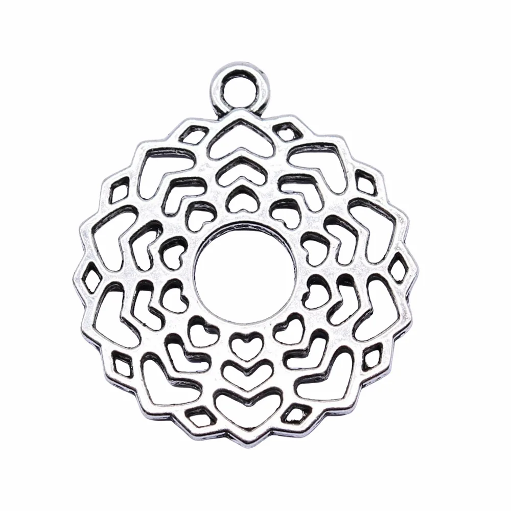 WYSIWYG 7 шт. античное серебро цвет чакра подвески кулон для самостоятельного