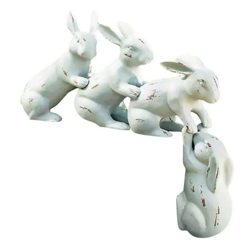 

Easter Rabbit Sculpture Cute Resin Bunny Statue Easter Rabbit Ornaments For Garden Decor Statue Ornament For Indoor Home Garden
