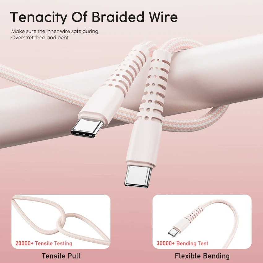 JianHan Кабель USB C — USB C для iPhone 15 Plus Pro Max 60 Вт PD Кабель для быстрой зарядки типа C для Macbook Xiaomi Samsung LG (art.: 3920cd00cfc19) - 3920cd00cfc19