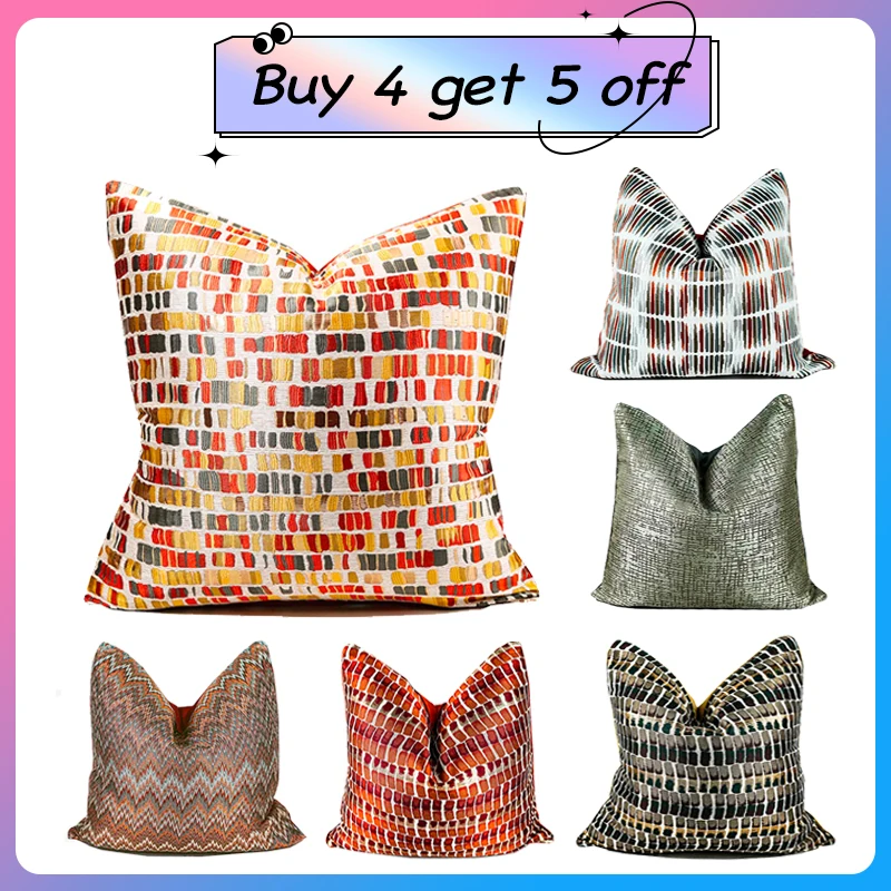 

High-quality Orange Luxury Sofa Cushion Cover for Modern Home Decor 45x45, 30x50cm