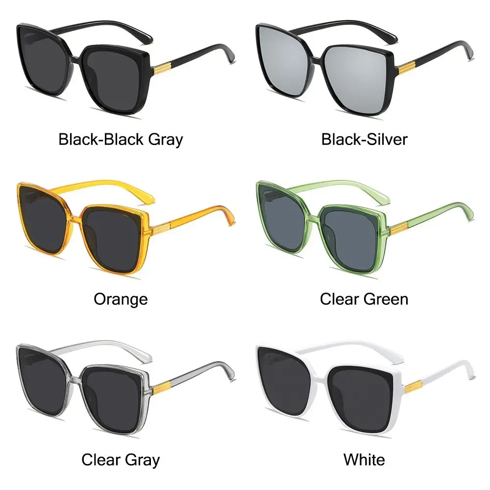 Солнцезащитные очки кошачий глаз в большой оправе с защитой UV400