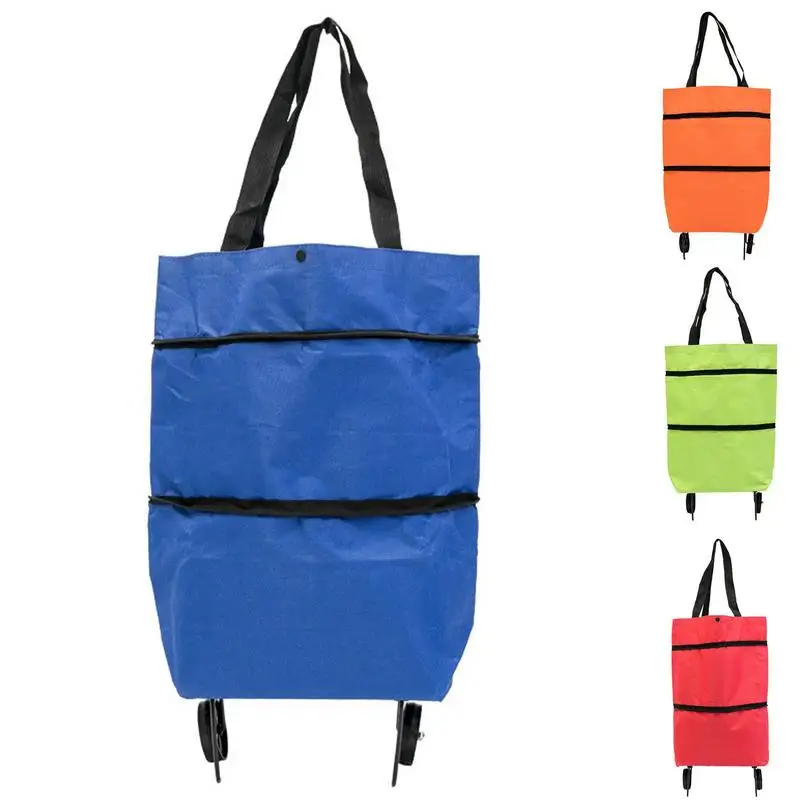 

Collapsible Grocery Bag With Wheels Shopping Cart Grocery Utility Shopping Cart Folding Cart For Grocery Laundry Book Travel