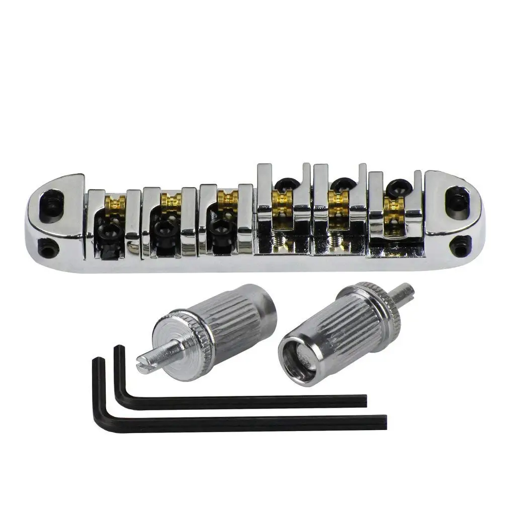 Хромированное металлическое роликовое седло мост Tune-O-Matic для модели Les Paul сменный