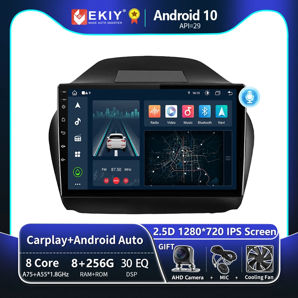 EKIY T8 8G 256G Автомобильный радиоприемник для Hyundai Tucson 2 ix35 2009 2010 2011-2015 Навигация GPS