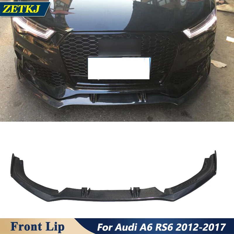 

2012-2017 RS6 углеродное волокно передняя губа бампер Лопата спойлер диффузор комплект кузова автомобиля для Audi A6 модифицированный RS6 и реальный RS6 увлажнитель