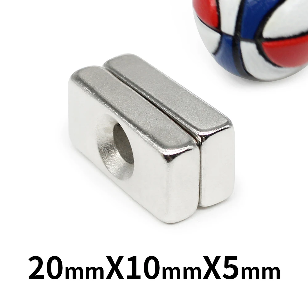 

2/5/10/20/30/50PCS 20x10x5-4mm Countersunk Hole 4mm Block Permanent NdFeB Magnet 20x10x5-4 Rare Earth Strong Magnet 20*10*5-4