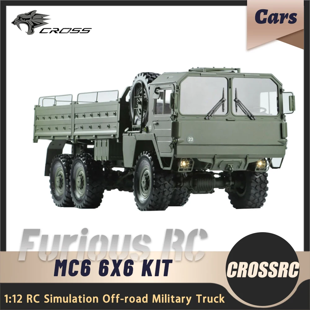 

CROSSRC MC6 6X6 1/12 RC Electric Remote Control High Simulation Off-road Military Truck Model Car Crawler KIT Adult Kids Toys