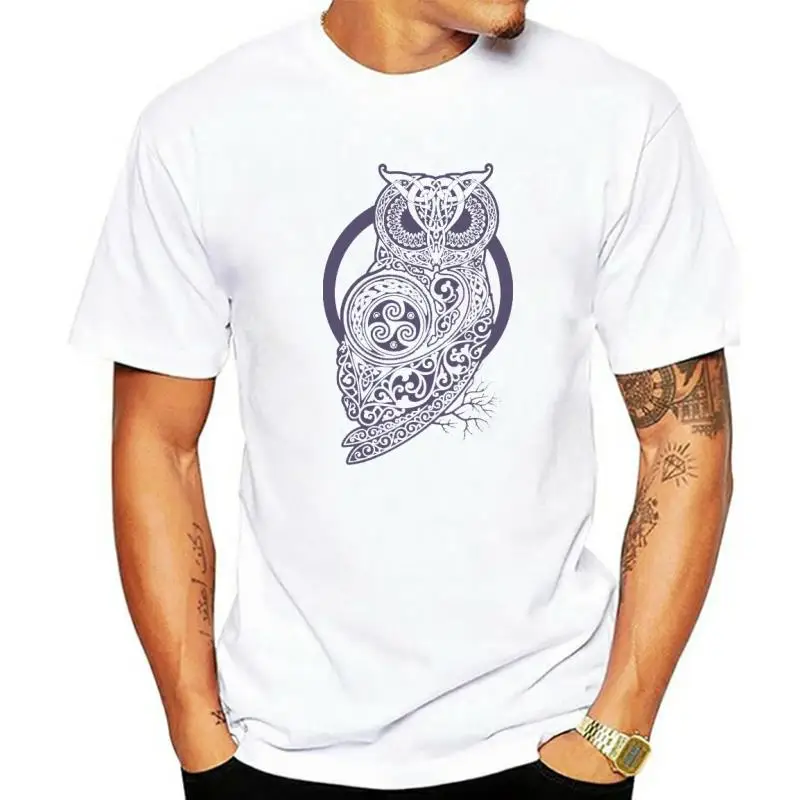 Мужские футболки Owl Viking Valhalla Odin футболка для фитнеса с круглым вырезом хлопковая