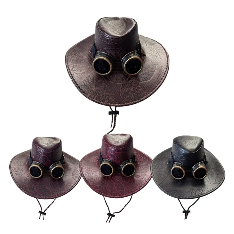 

Vintage Victorian Top Hat Steampunk Fedora Cap Wedding Cool Headwear Halloween Accessories Cosplay Cowboy Costume Hat Wholesale