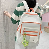 est solid color kawaii schoolbag for girls casual shoulders waterproof nylon book school backpack cute women bola mochila bags