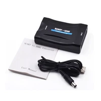 1080p scart to hdmi compatible video audio upscale converter adapter for hdtv sky box stb plug for hd tv dvd compatible
