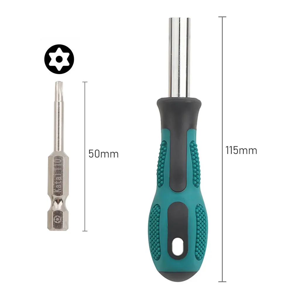T10H Защитная отвертка Torx 50 мм 1/4 дюйма с шестигранным хвостовиком Магнитная бита T10