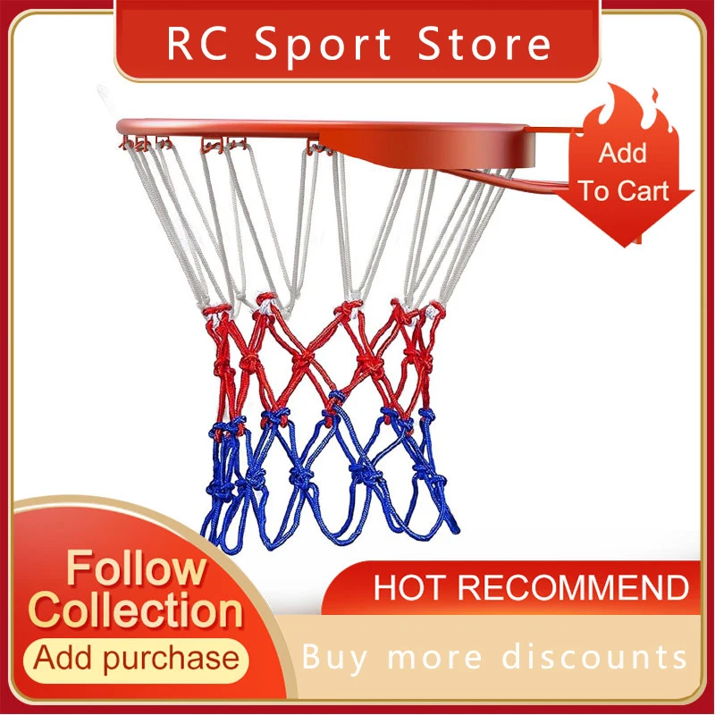 

Basketball Net All-Weather Basketball Net Red+White+Blue Tri-Color Basketball Hoop Net Powered Basketball Hoop Basket Rim Net