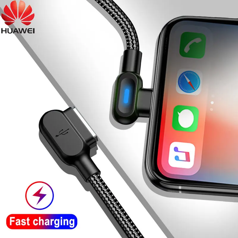 

Кабель Micro USB Type-C со светодиодной подсветкой, 90 градусов