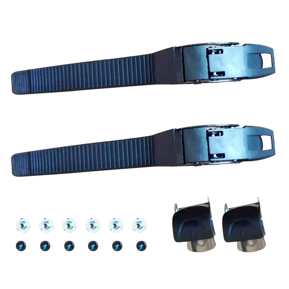 

2set With Buckle Inline Skate Strap Set Easy Install Practical Adjustable Length Screws Nuts Sports Replacement Parts Fixed