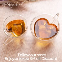 180ml240ml new creative love heart shaped cup double insulated glass couple coffee mug heat resistant wine glass free shipping