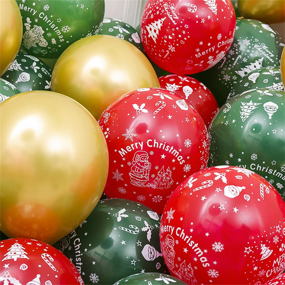 

15Pcs Christmas Latex Balloon Golden Green Balloon Confetti Air Christmas Tree Birthday Party Kids Decoration Wedding Supplies
