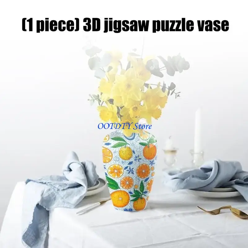 Фото 367A 3D вазы-пазлы Уникальные вазы для цветов, сделанные из 120 изогнутых пластиковых деталей головоломки, декоративные вазы для №3
