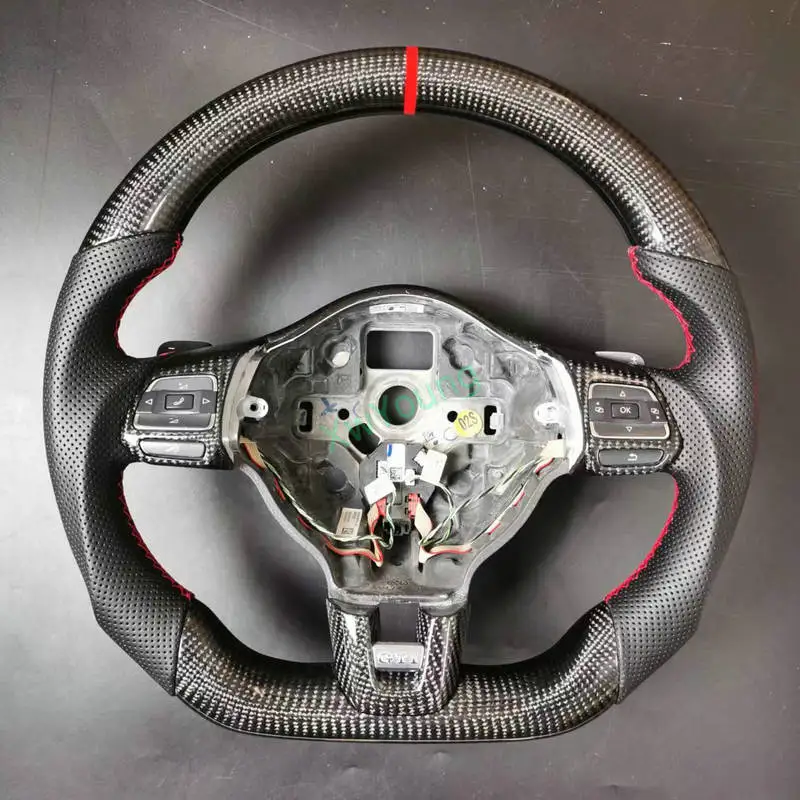 

For VW Volkswagen GTI R Golf 6 / Scirocco / Magotan B7 / Passat / SAGITAR 100% Real Carbon Fiber Steering Wheel