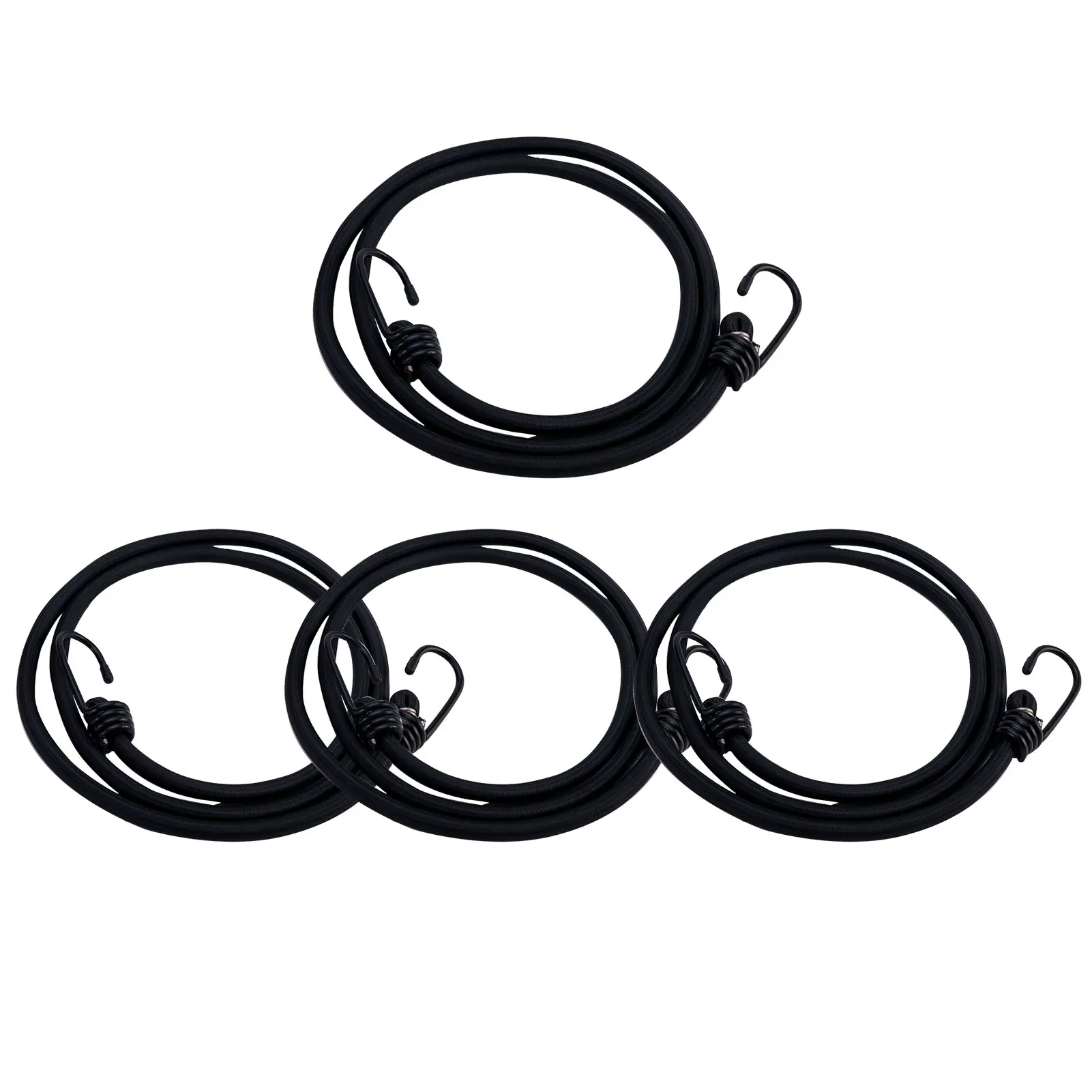 

4pcs Outdoor Camping Multipurpose Tie Down With Hooks Accessories 10mm Metal Straps Abrasion Resistance Shock Bungee Cord Bikes