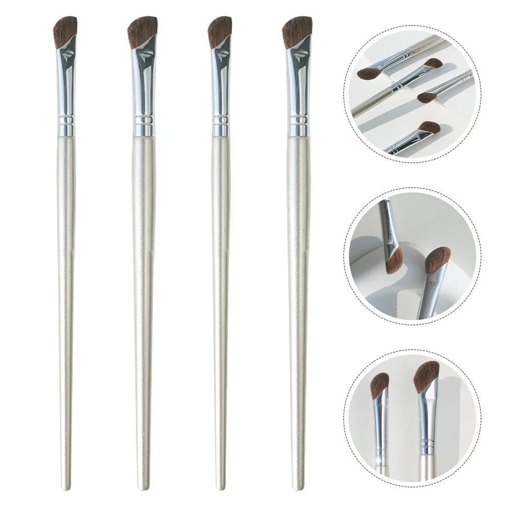 

4 Pcs Nose Shadow Brush Eyeshadow Makeup Bevel Brushes Contour Alloy Blending Angled Concealer