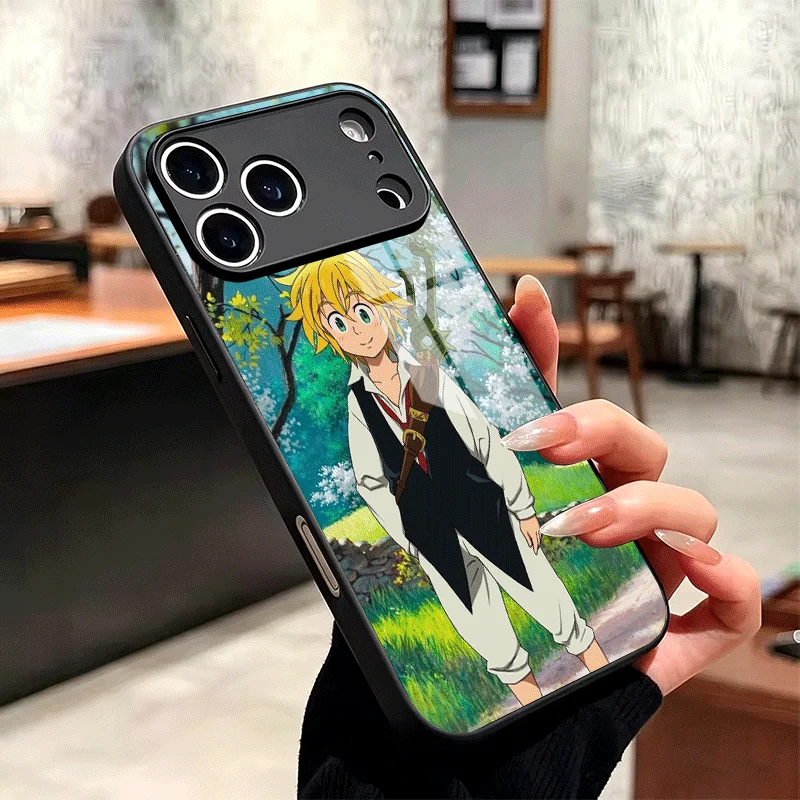 Фото Чехол для телефона из закаленного стекла Seven D-Deadlys Sins Meliodas для iPhone 13 14 15 16 17 Pro Max 17E 16E 12 11 XS 7 Plus, противоударный №3