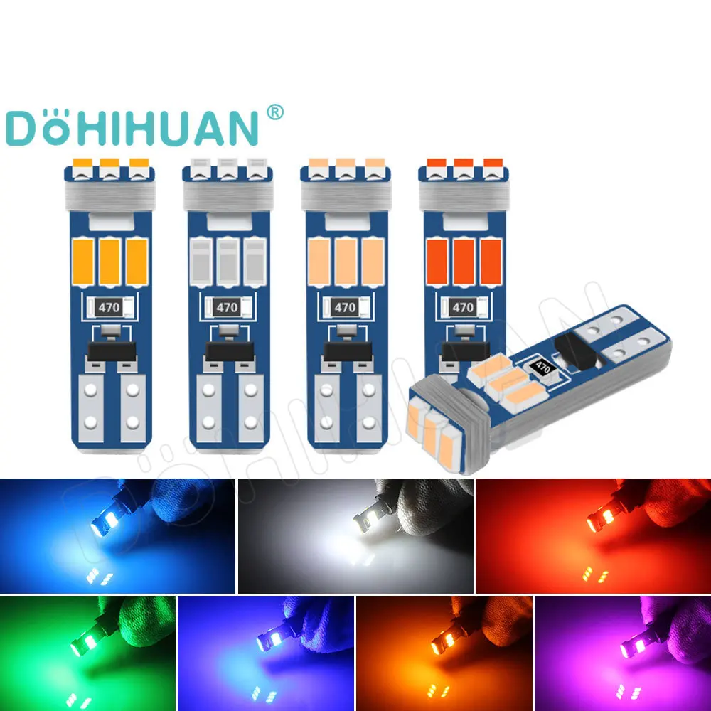 

DOHIHUAN 10x T5 Светодиодная лампа для освещения W3W 3014 73 74 индикатор приборной панели 9SMD панель Автомобильная сигнальная лампа 12 В 6000K