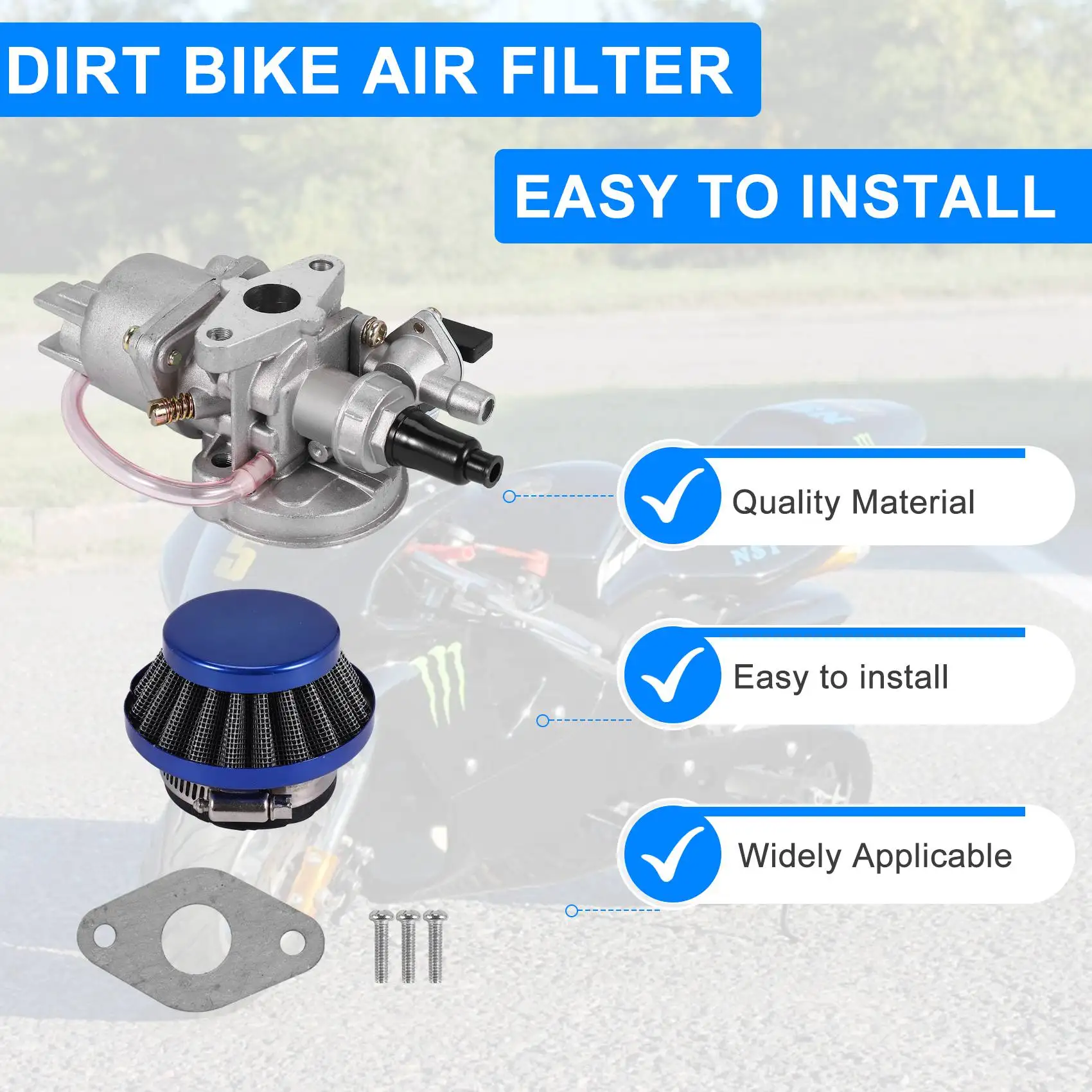 Карбюратор Carb Carby + синий воздушный фильтр штабель для 2-тактного двигателя 47Cc 49Cc