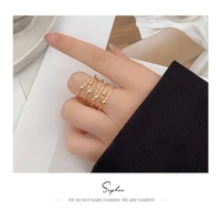 ins popular hiphop multi layer pearl wearing ring female fashion rock retro cool index finger women punk ring niche design