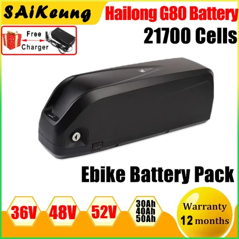 Батарея Bafang 48V Bateria Bicicleta Eléctrica 36V Hailong DownTube 52V Батарея для электровелосипеда 20ah 30ah 40 50ah 60Ah 21700 Литиевая упаковка