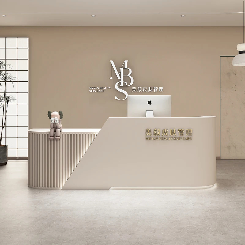 Роскошный магазин стол простой для приема стойка регистрации спа эстетическая