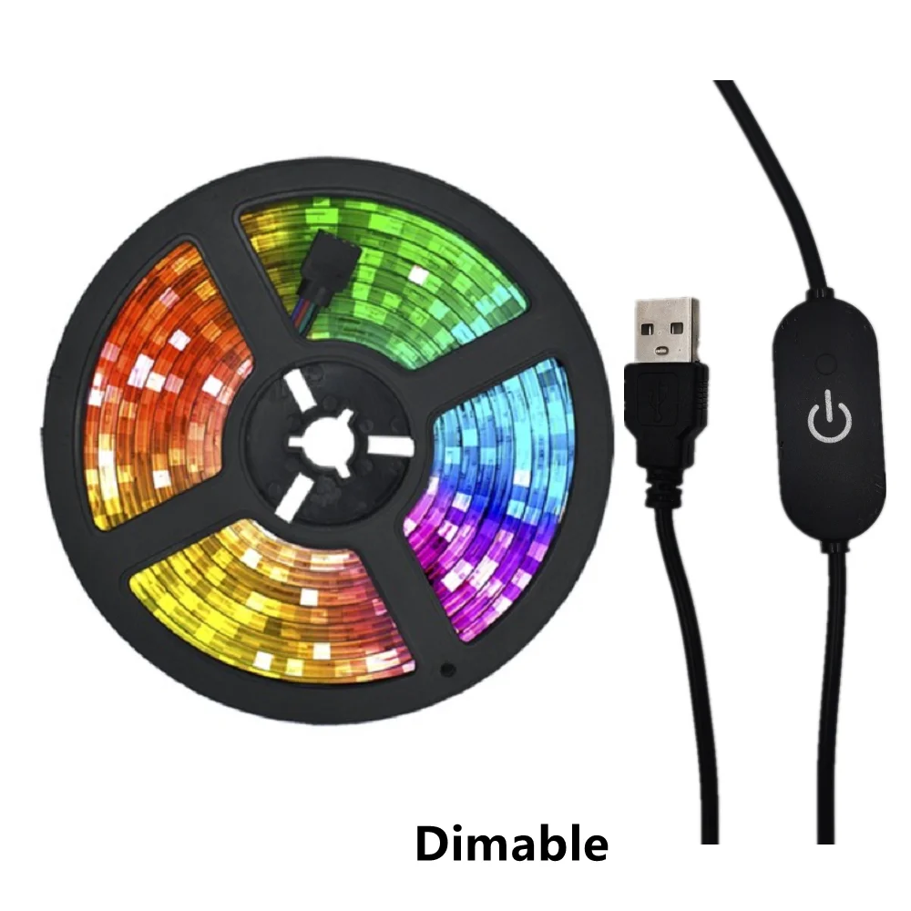 Диммируемая Светодиодная лента, черный контроллер, гибкая лента для лампы, диодный USB-кабель, постоянный ток 5 В, 1 м, 2 м, 3 м, 4 м, 5 м, 6 м, 7 м, 8 м, настольный экран, фон Диммируемая Светодиодная лента, черный контроллер, гибкая лента для лампы, диодный USB-кабель, постоянный ток 5 В, 1 м, 2 м, 3 м, 4 м, 5 м, 6 м, 7 м, 8 м, настольный экран, фон