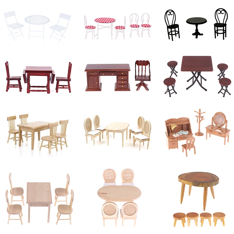 Office Desk And Chair Set Simulation Furniture Toys Doll House Decoration
