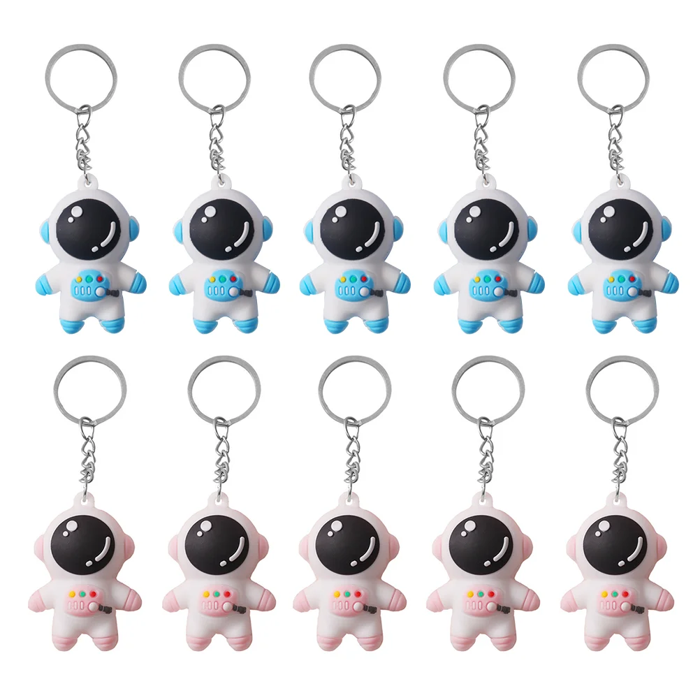 

10 Pcs Key Chain Cartoon Astronaut Keychain Decorate Design Keychains Chic Iron Bag Hanging Ornament Student