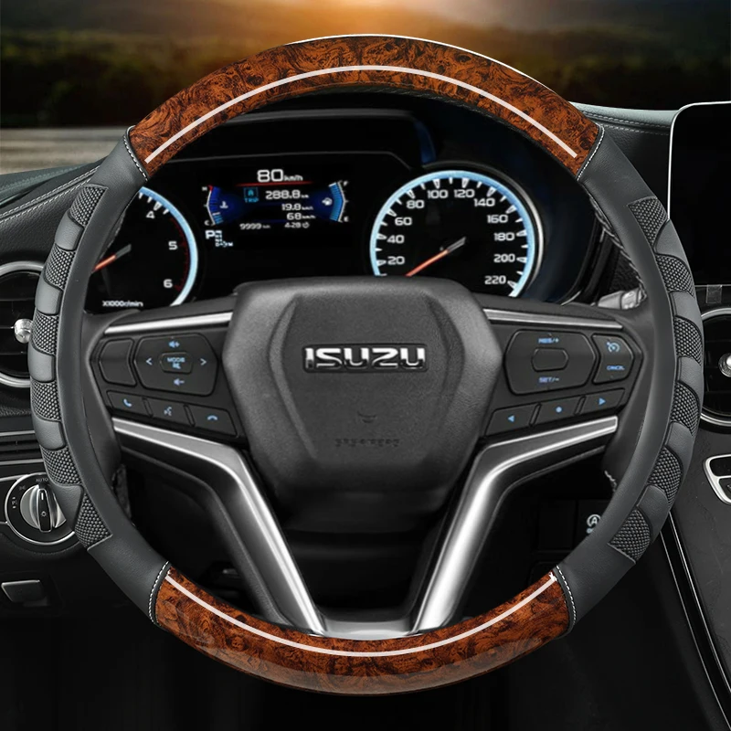 Красное дерево зернистость для Isuzu чехол рулевого колеса автомобиля 2013-2018 mu-X D-Max