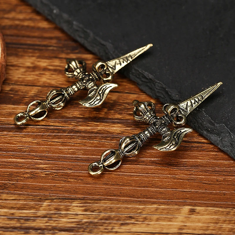 Винтажный латунный пестик ваджры орнамент фэн-шуй религиозная коллекция