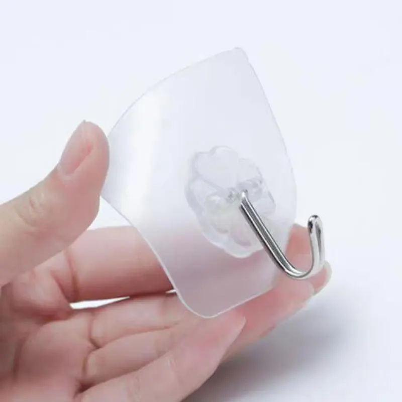10 шт. прозрачные самоклеящиеся крючки из нержавеющей стали