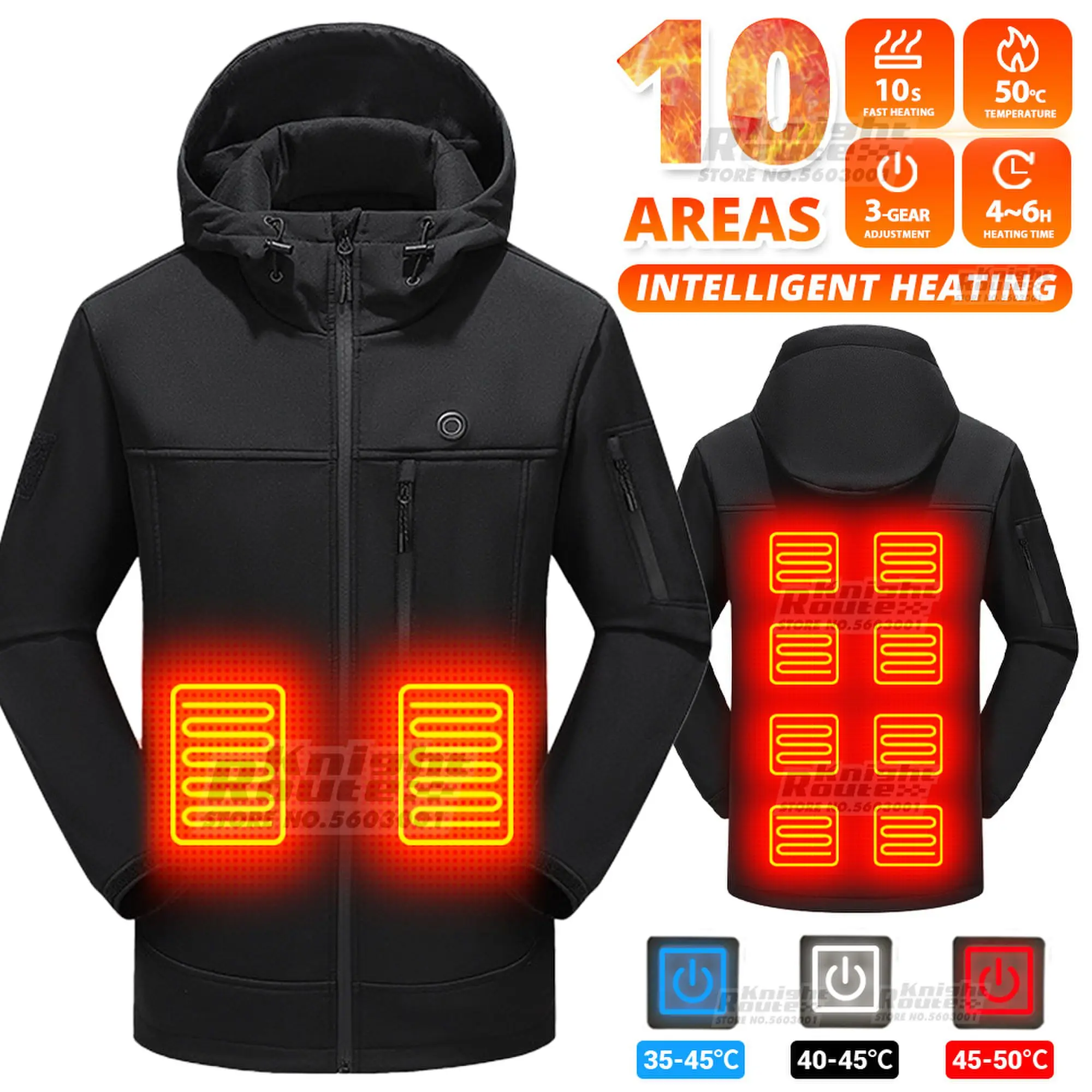 

Жилет с подогревом для мужчин и женщин, теплая куртка с USB-зарядкой, 10 мест, для рыбалки, кемпинга, зимнего туризма, катания на лыжах